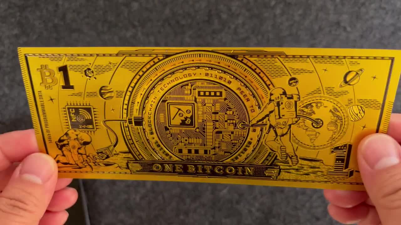 Bitcoin Moon Money | Custom Programmable Physical Crypto Cash |  Personalized Bitcoin Merch | Cold Storage Wallet | BTC Art