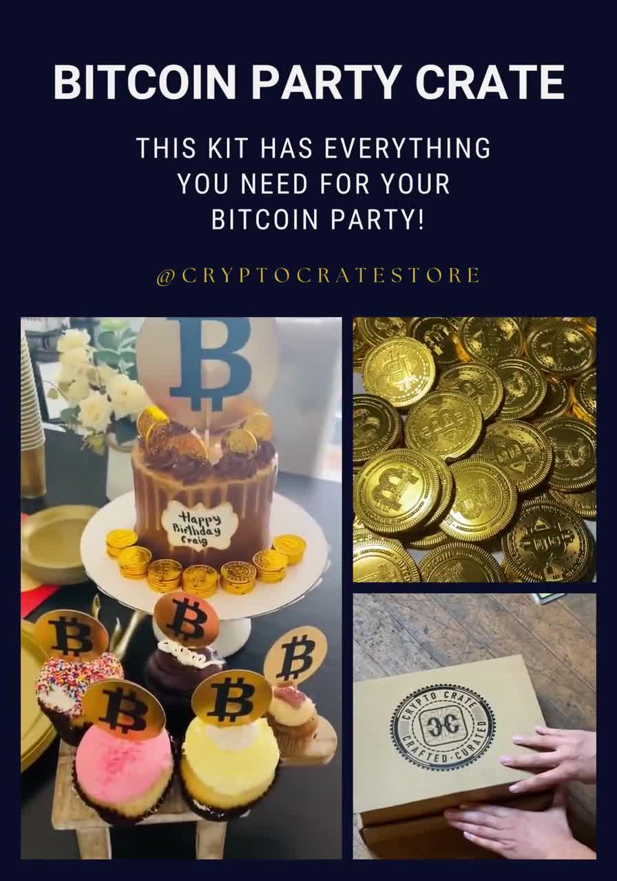 Bitcoin Party Pack Kit Tutto per il tuo bitcoin party Palloncini Bitcoin,  bomboniere, tovagliette, cake topper e menu di cocktail curati -  Italia