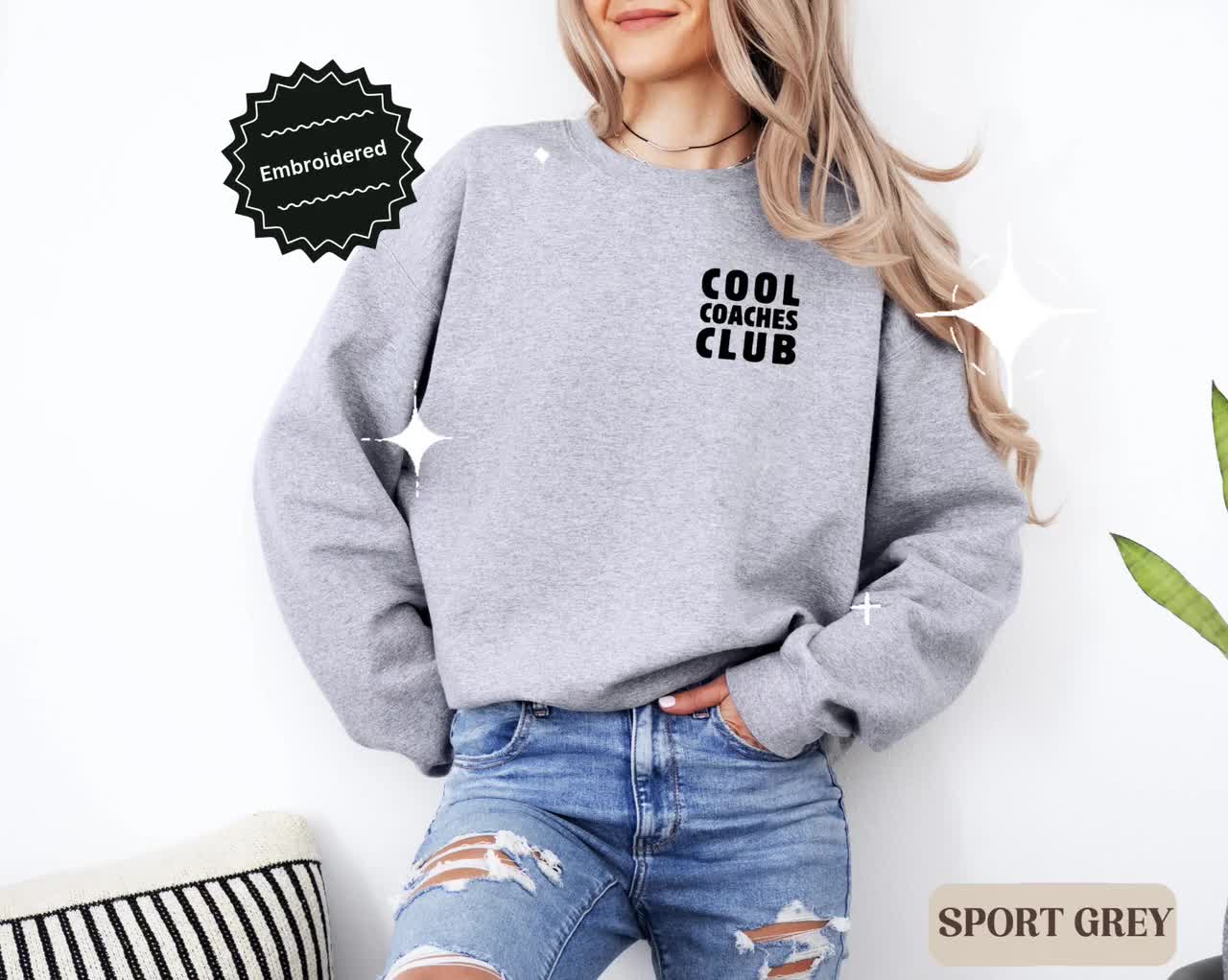 Embroidered Coach Sweatshirt: Cool Coaches Club Unisex Sweater - Etsy