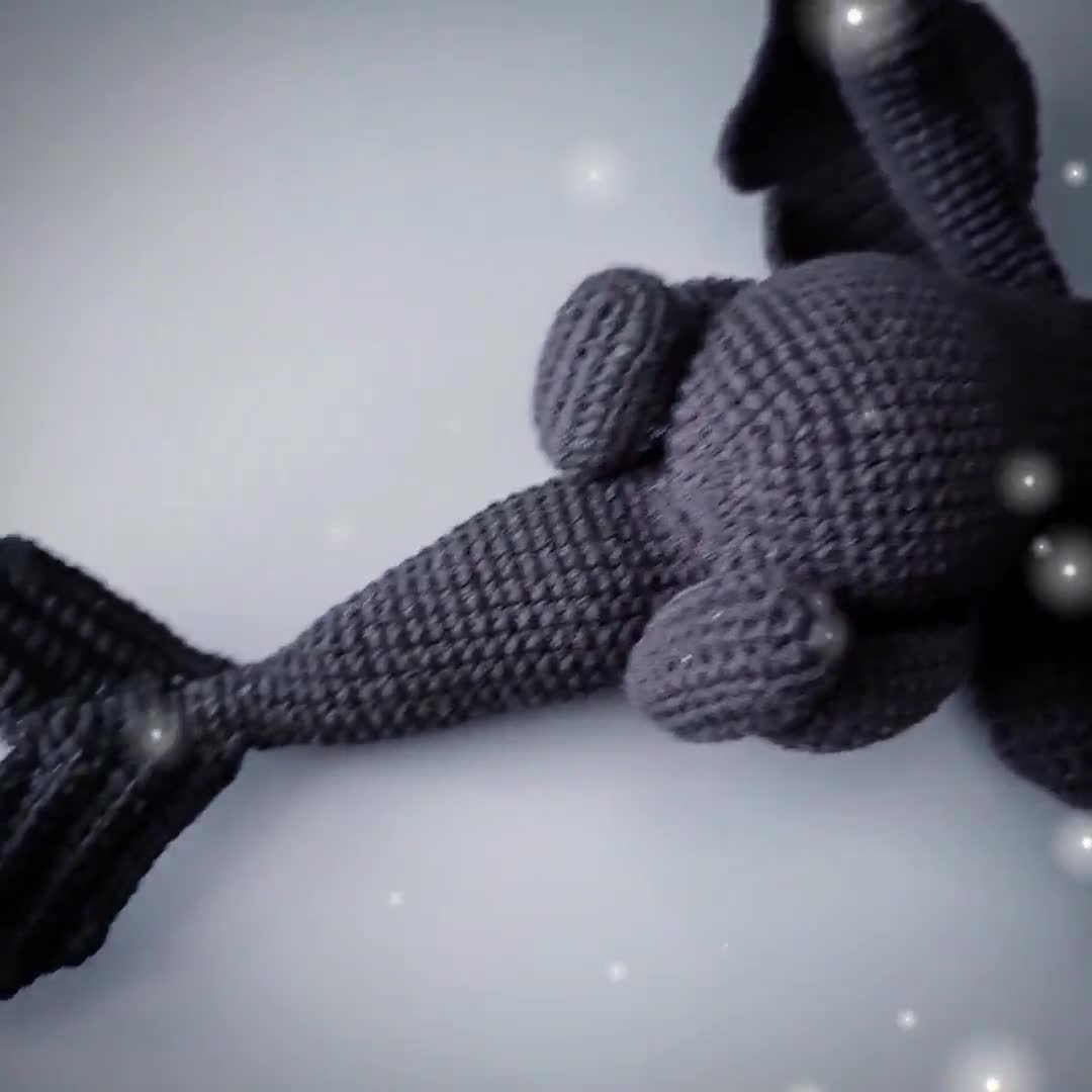 CROCHET PATTERN Black Dragon (Amigurumi, Crochet, Photo tutorial PDF file)