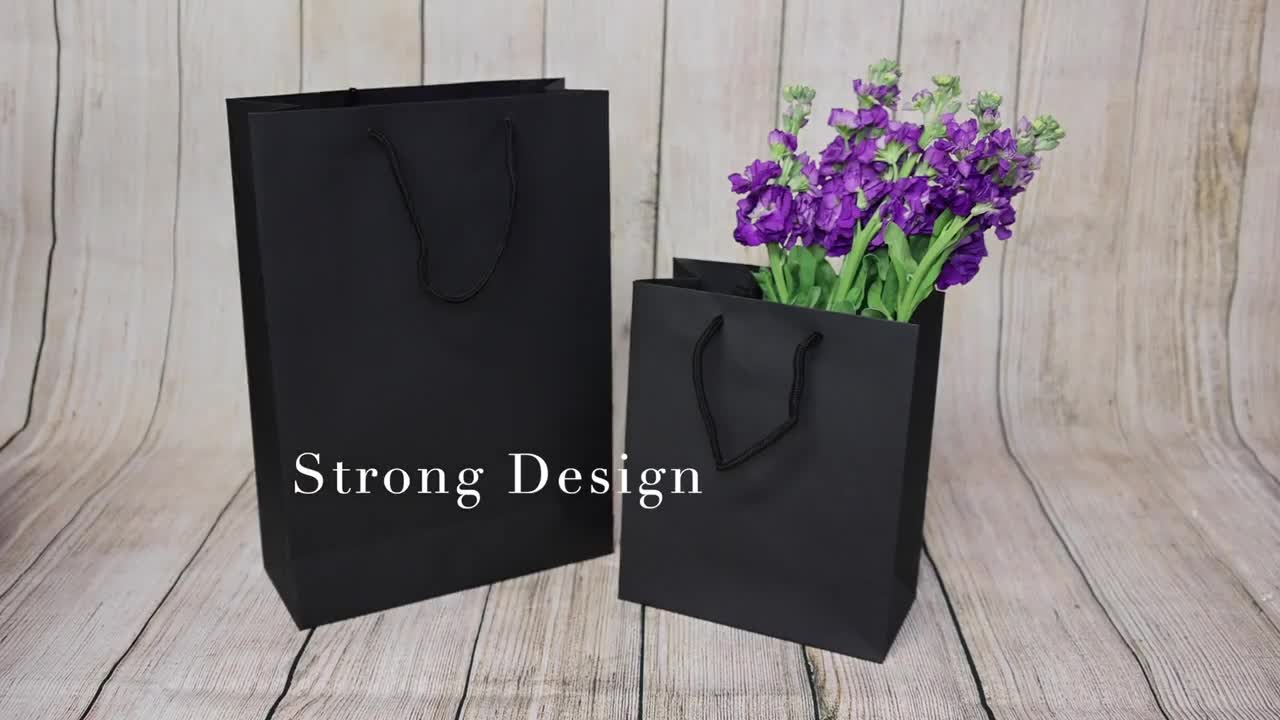 Luxury Black Matt Boutique Gift Bags 6 Sizes Available with Matching Rope Handles Perfect for Graduations Birthdays and Stag Parties