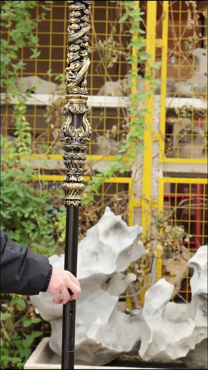 Wukong Golden Light-Up Staff Replica LED Effects Jingu Bang Telescopic Black Myth: Wukong Cosplay Prop Decor Display Holiday Birthday Gift video poster