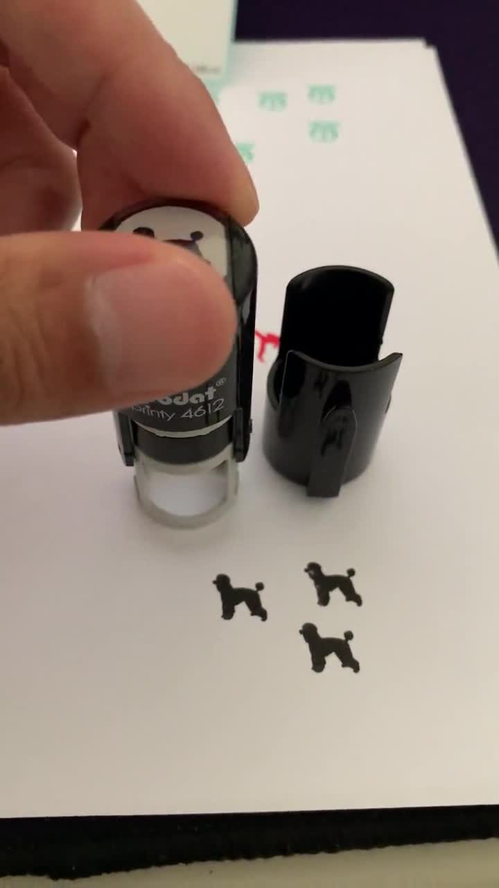 Black Poodle Self Inking Stamp 