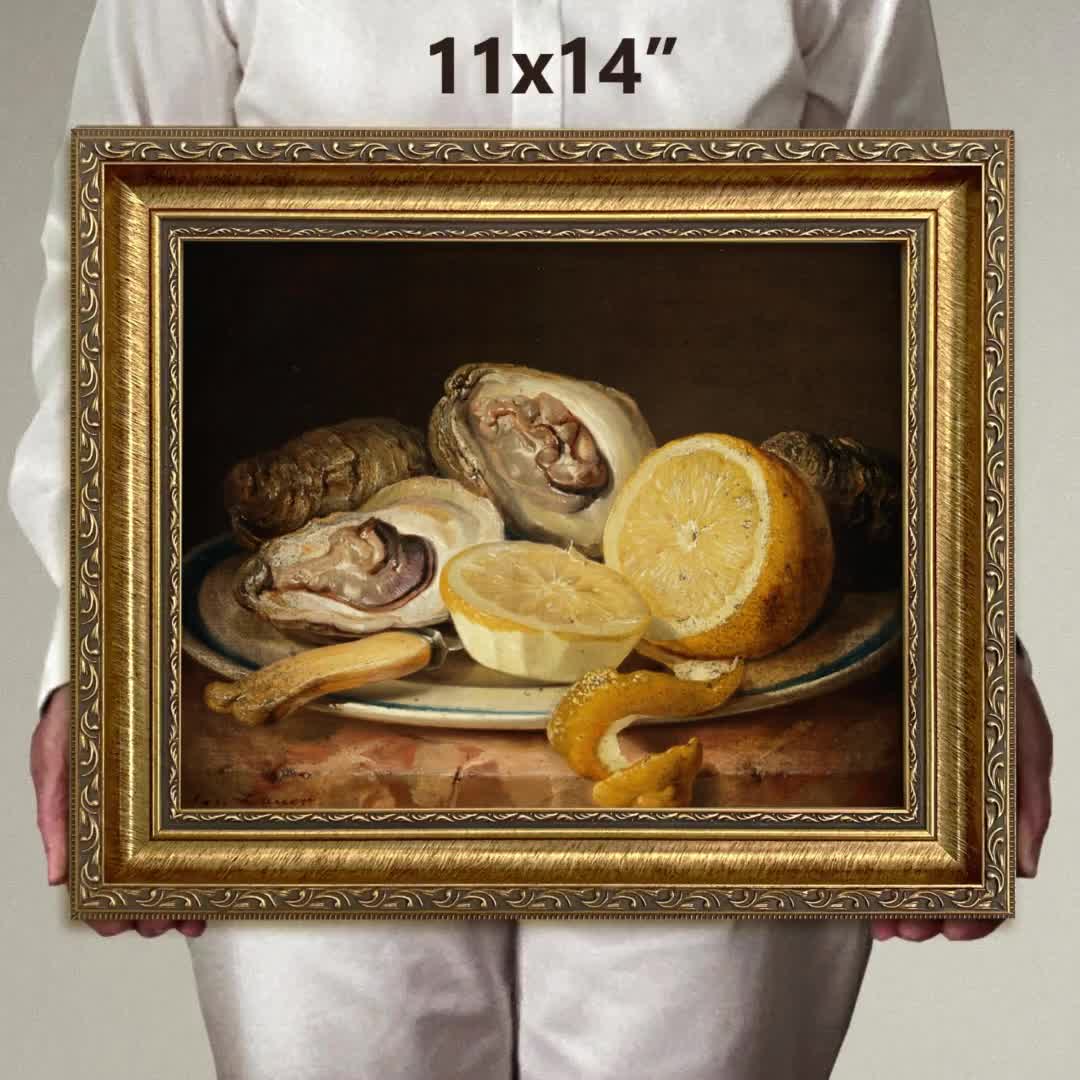 Antique Replica Still Life with Oysters and Lemons Art Print