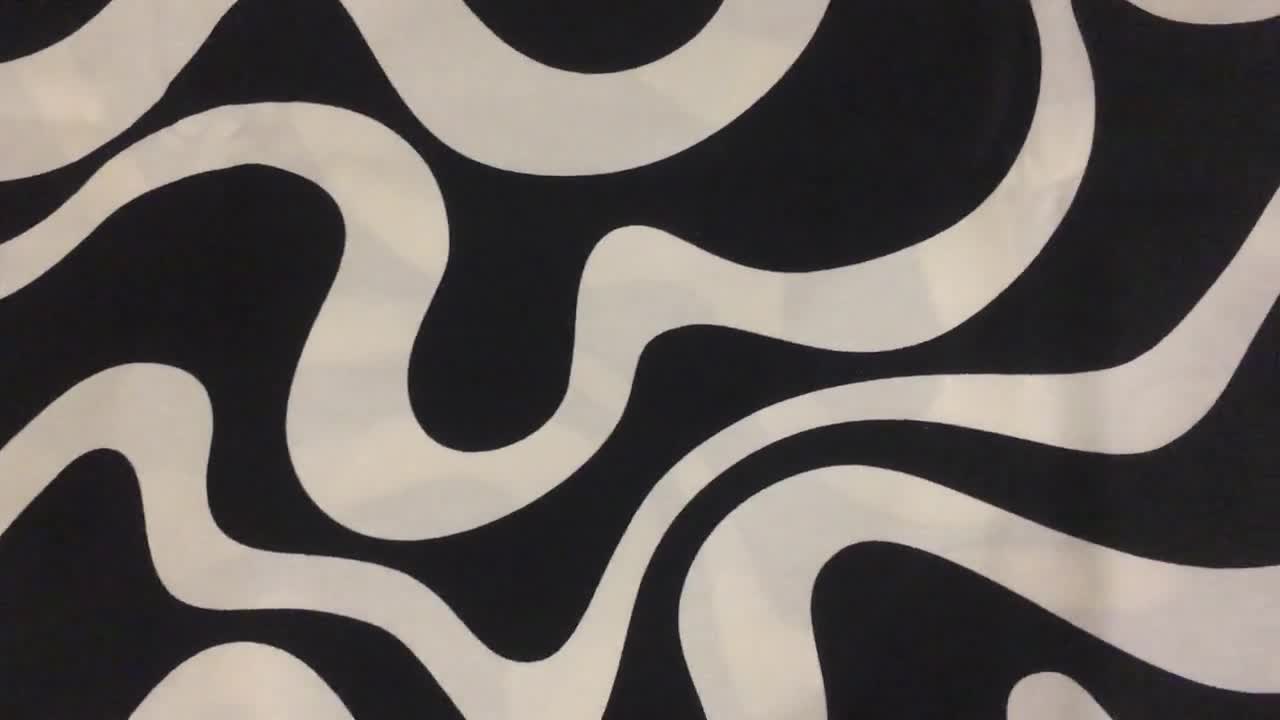 Retro Upholstery Fabric, Black and White Canvas Fabric, Swirl