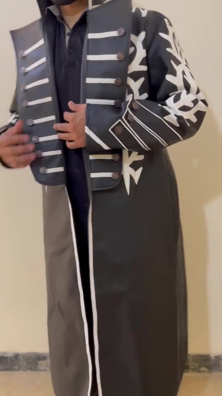 Devil May Cry 5 Vergil Coat | Black Leather Trench Coat | Long Coat | Anime Game Cosplay | Devil Hunter Style | Vergil DLC video poster