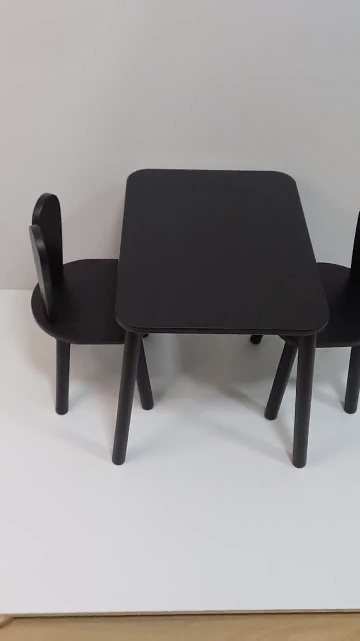 Black childrens deals table and chairs