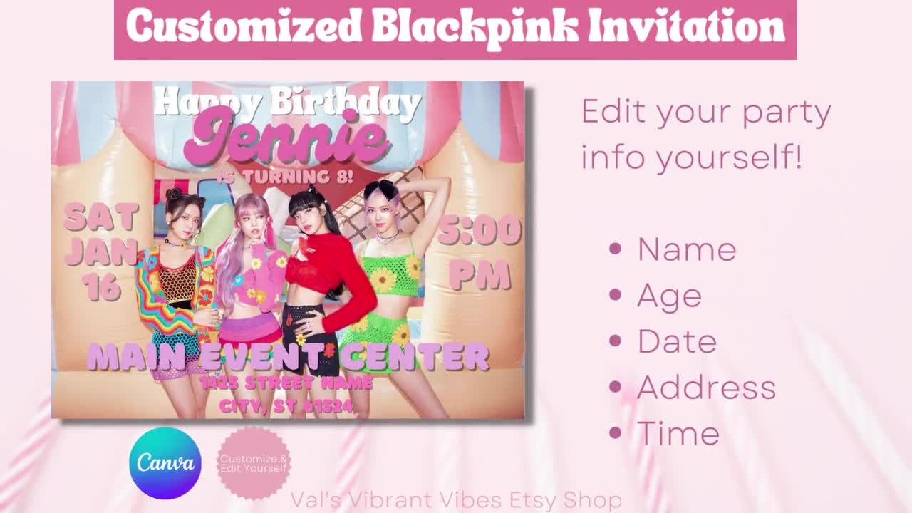Décorations de fête Blackpink, Black Girl Pink Maroc