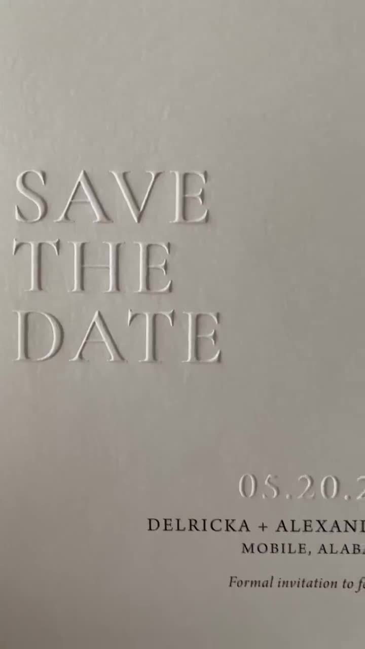  100x Embossed Save the Date Stickers, Embossed Wedding