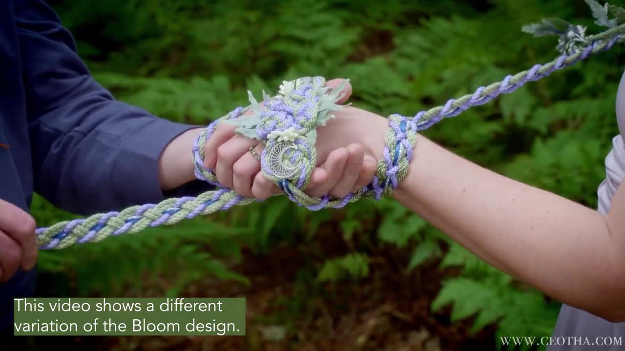 Handfasting Cord Lavender Bloom in Purple, Gold, and Green, Fully