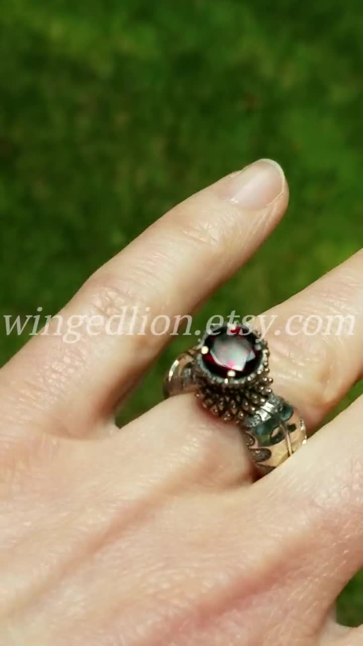 Buy Garnet Ring, Sterling Silver Jewelry, Natural Red Almendine Garnet  Gemstone Jewelry, Statement Ring, Garnet Jewelry, Wedding Gift, Boho Ring  Online in India - Etsy