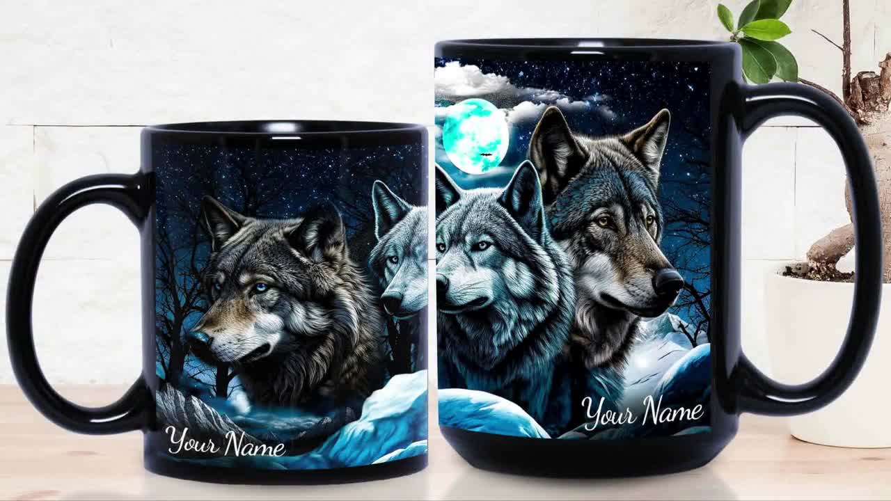 20oz Wolf Gifts for Men, Women, Wolf Gifts for Wolf Lovers, Valentines Day  Gifts for Him, Her, Coffee Thermos for Men, Women, White Rose Wolf Tumbler  Cup, Insulated Travel Coffee Mug with