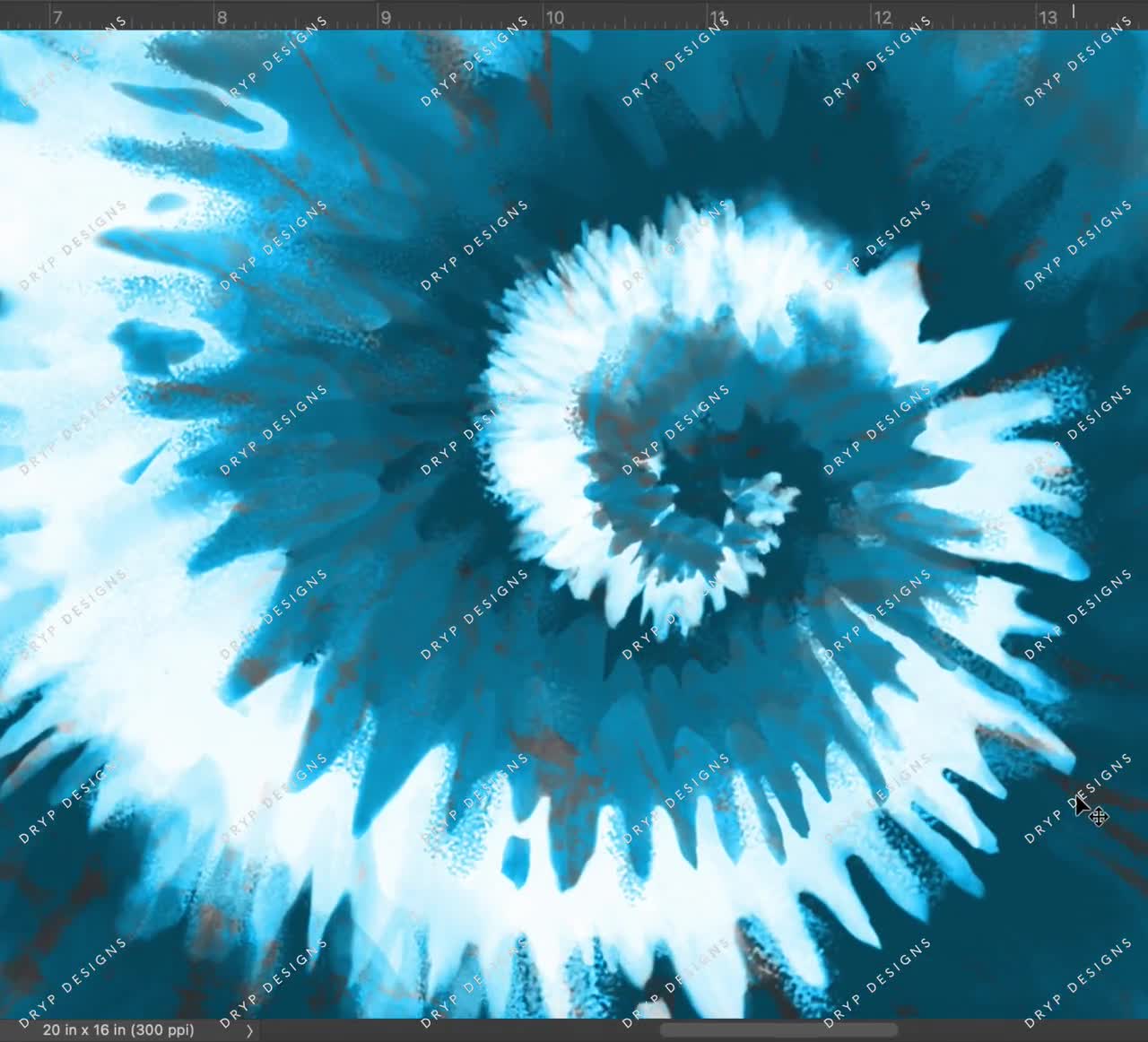 Ice Blue White Tiedye Swirl Digital Paper Background Pattern