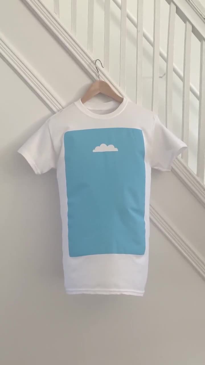 Blue Sky Shirt – Rectangle With White Cloud Minimal