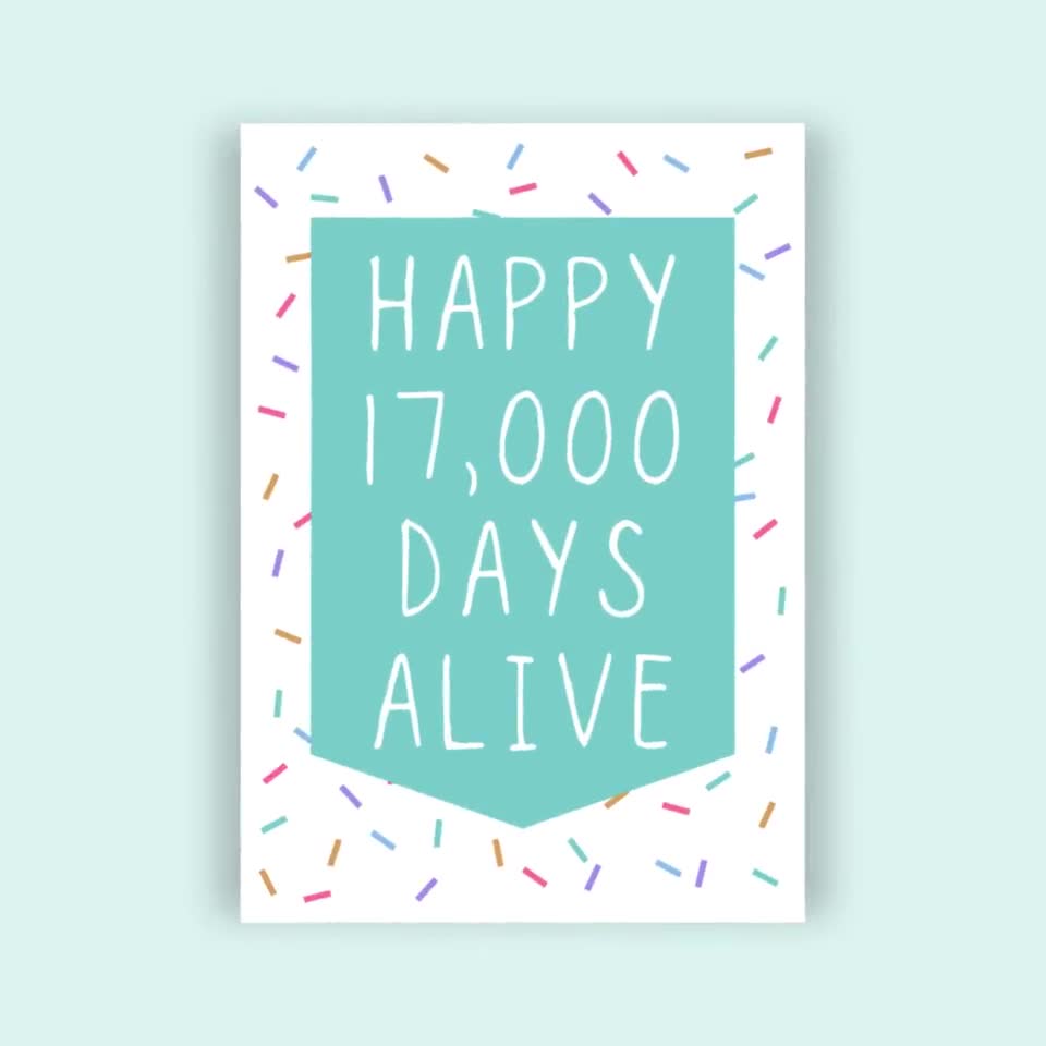 Happy 12,000 Days Alive, Birthday Card, Milestone Card, 12000th Birthday,  Belated 32nd, White Confetti With White Envelope, A6 Greeting Card - Etsy