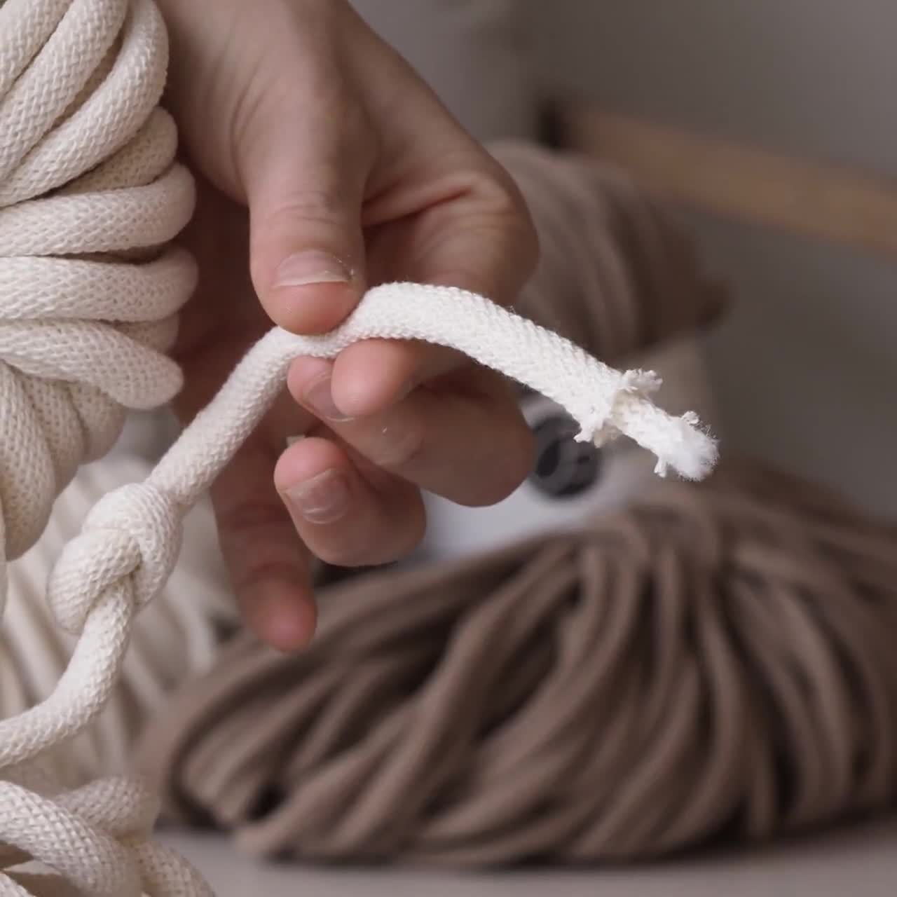 Bobbiny Corde Macramé Tressée Jumbo 9mm (Warm Beige) 100m