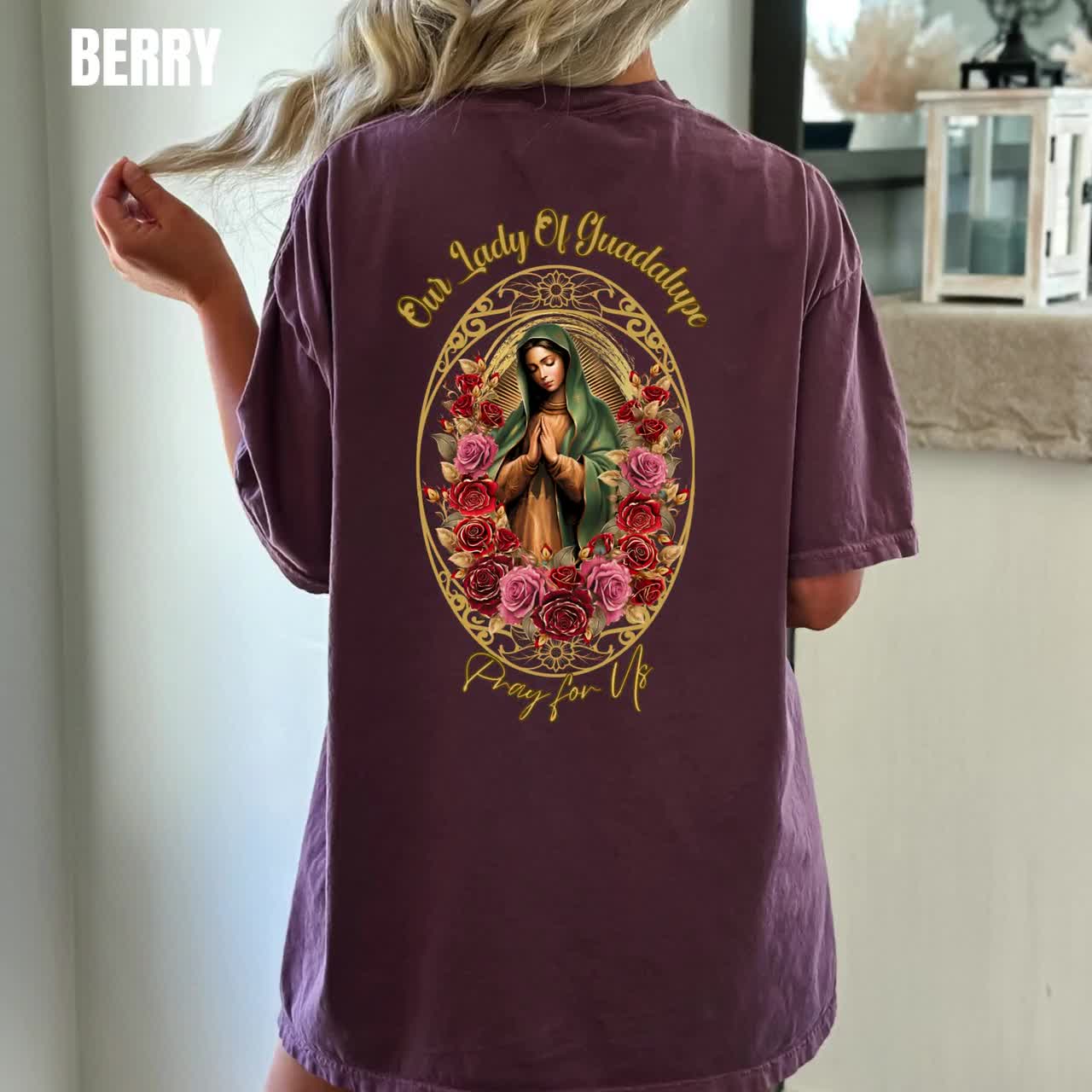 Boho Vintage Guadalupe Anniversary 2023 Confort Colors Dyed T-Shirt, Our Lady of Guadalupe Tshirt, Best Friend Birthday Trendy Gifts Idea