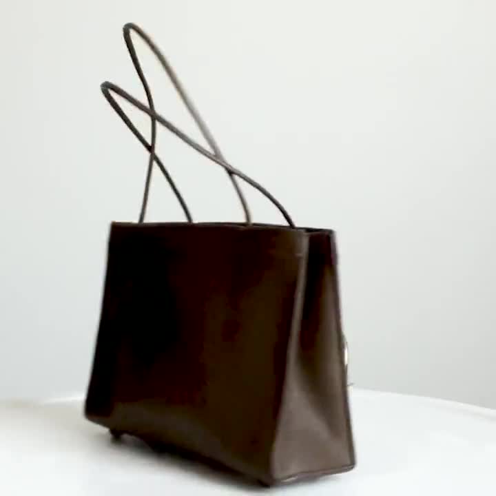Vintage Coach leather fabric Striped Mini Tote handbag