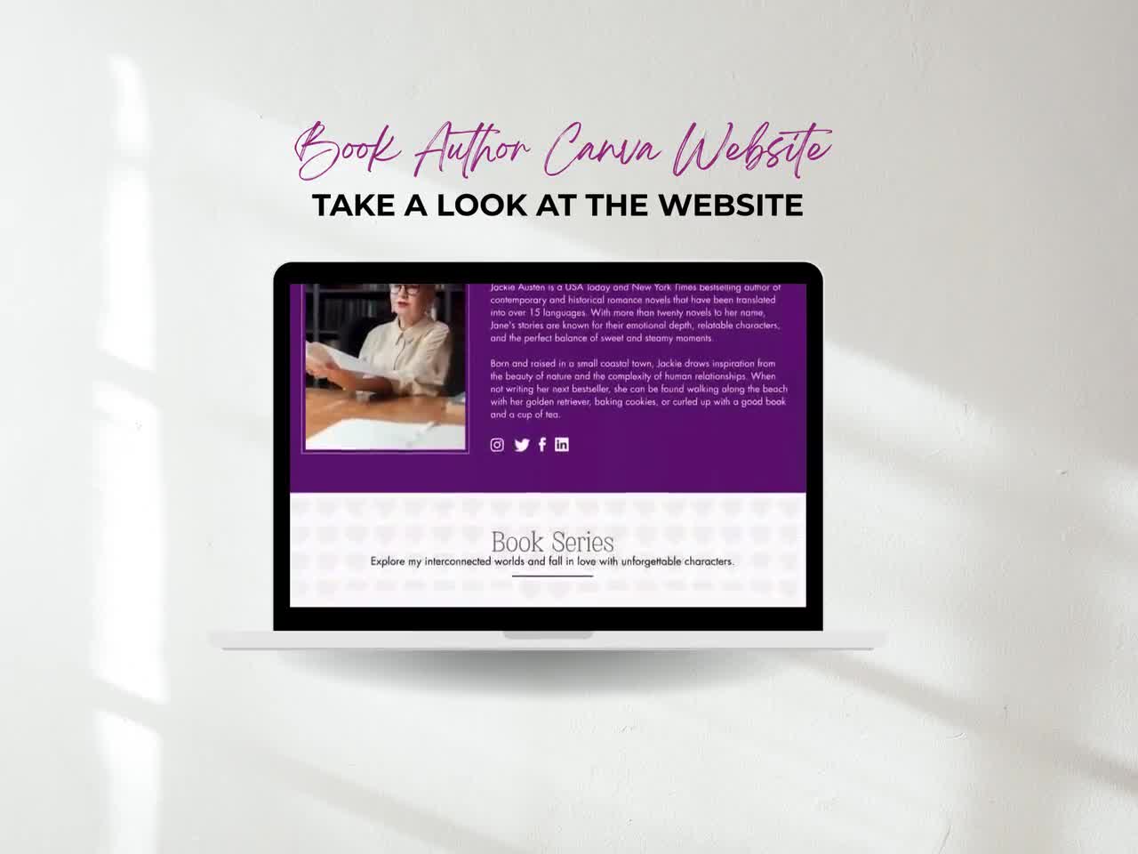 Romance Author Website Template: Canva Book Marketing Landing Page (Digital Download) video poster