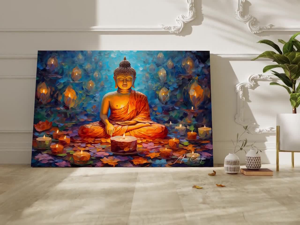 Runa art Tableau Décoration Murale Bouddha Feng Shui 120x40 cm - 3