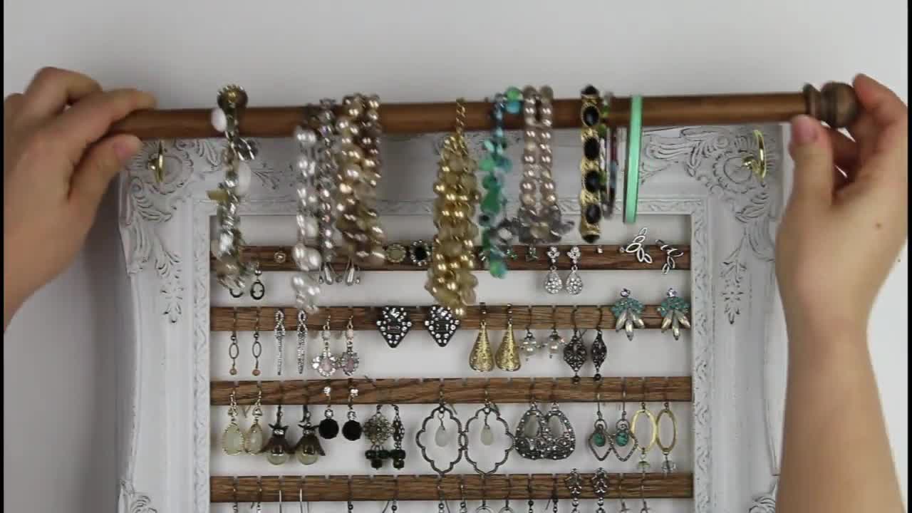 Solid wood jewelry display tray, handmade diy jewelry design, beaded wood  tray, tool materials, artifact bracelet