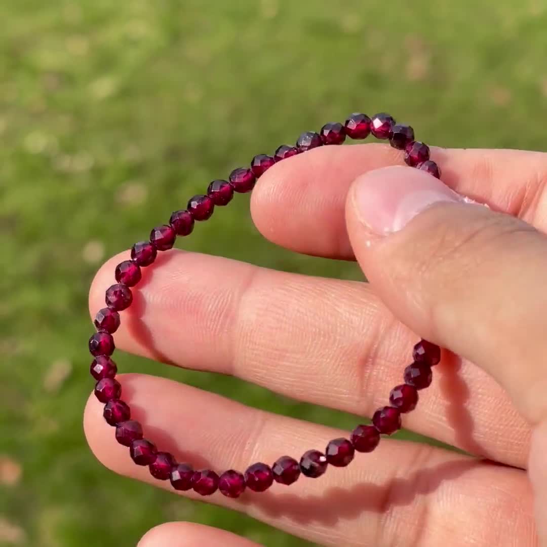 Almandine Red Garnet Bracelet From Mozambique AAA Faceted -  Israel