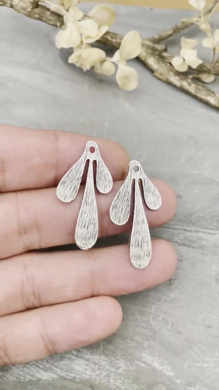 Antique Silver Leaf Earring Findings Tribal Jewelry Supplies - 8118, image size:720x1280