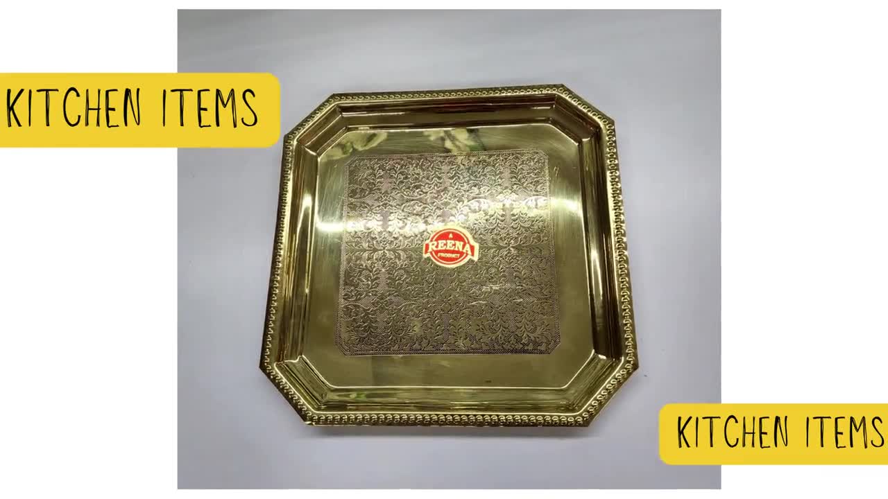 Heirloom Brass Round Serving Tray 