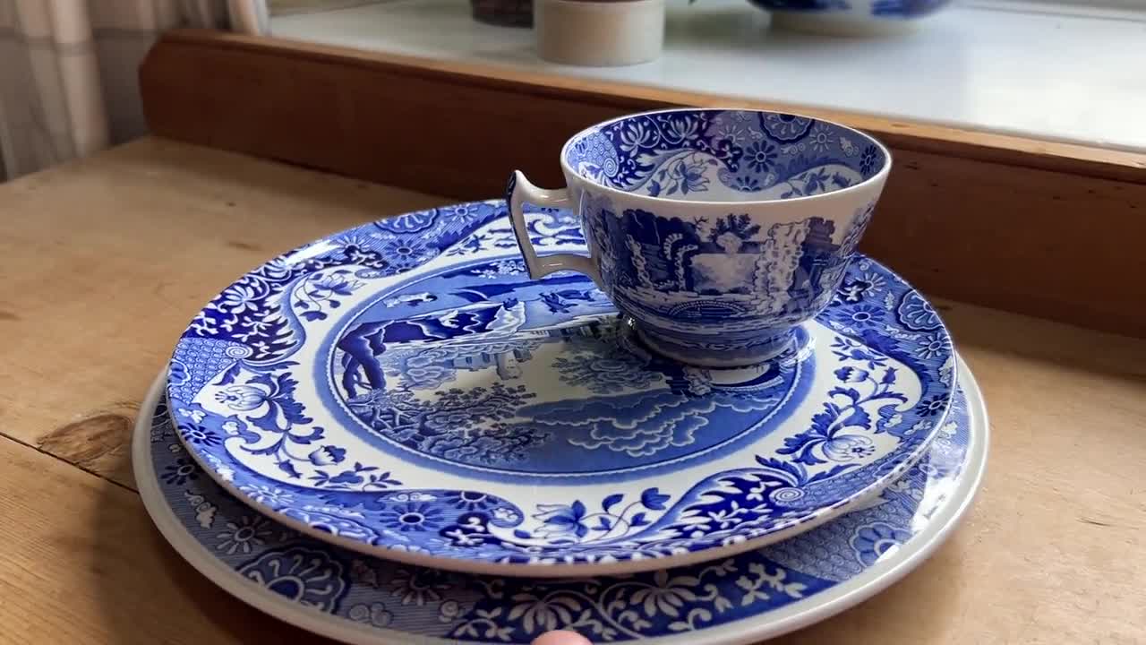 Spode Blue Italian Breakfast Tray Set W26.5cm, England 2007 - Etsy