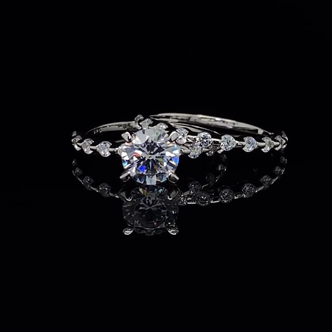 1.5 Ct Round Cut Wedding Set Wedding Rings Engagement Ring