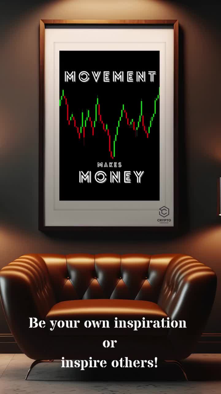 Movement makes money Wall Art Motivation Trading Lifestyle Print Crypto  Bitcoin Wallpaper Inspiration Poster Cryptocurrency digital Print