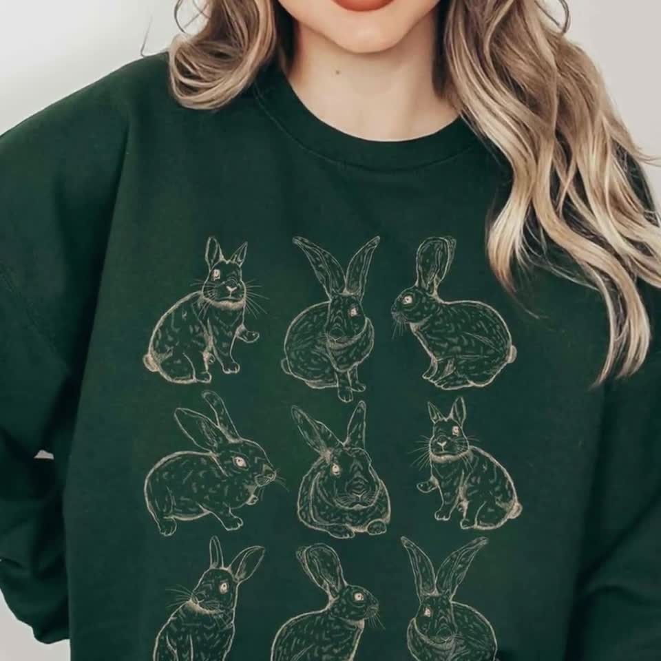 Rabbit Sweatshirt Rabbit Sweater Bunny Sweater Rabbit Lover