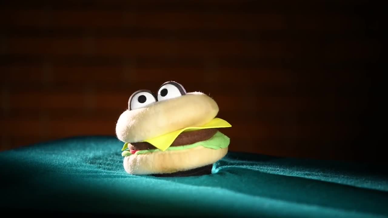 Professional Hand Puppet Hamburger Cheeseburger, Made to Order