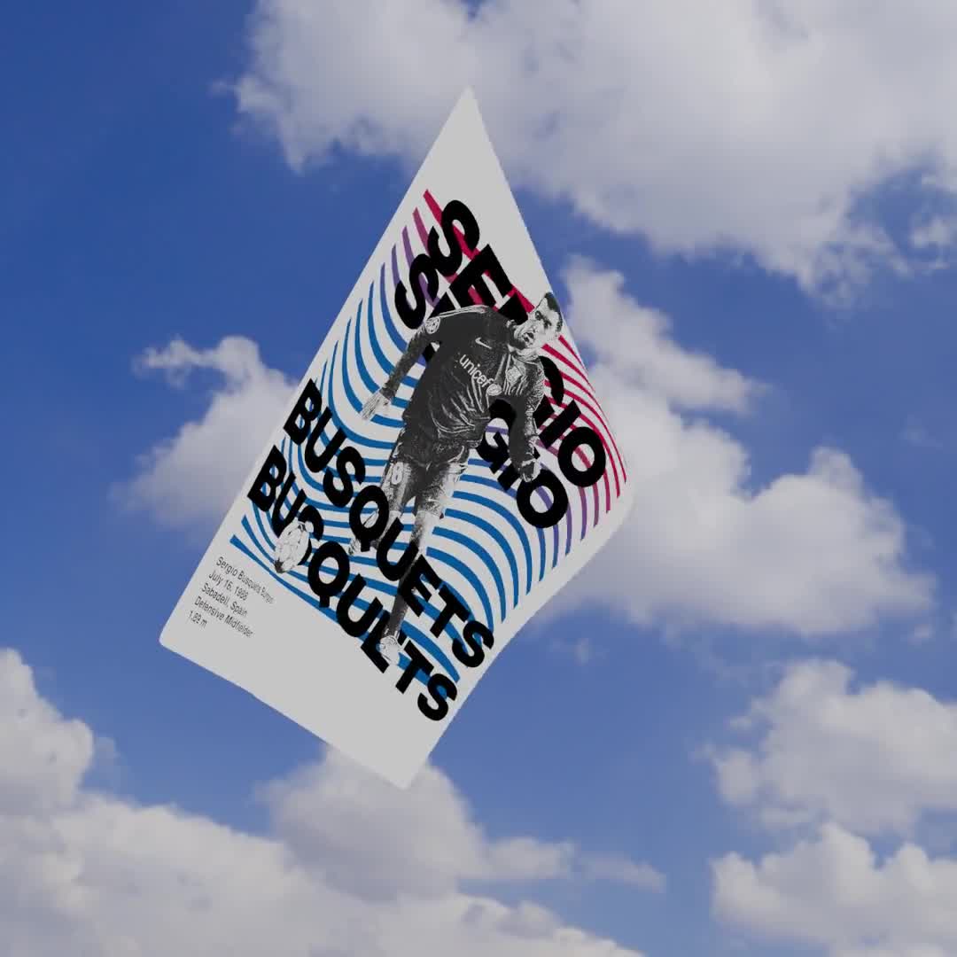 Sergio Busquets Digitaler Kunstdruck, FC Barcelona Fußball Poster, Moderne Sport Wandkunst, Geschenk für Fußball-Fans, druckbare Dekoration video poster