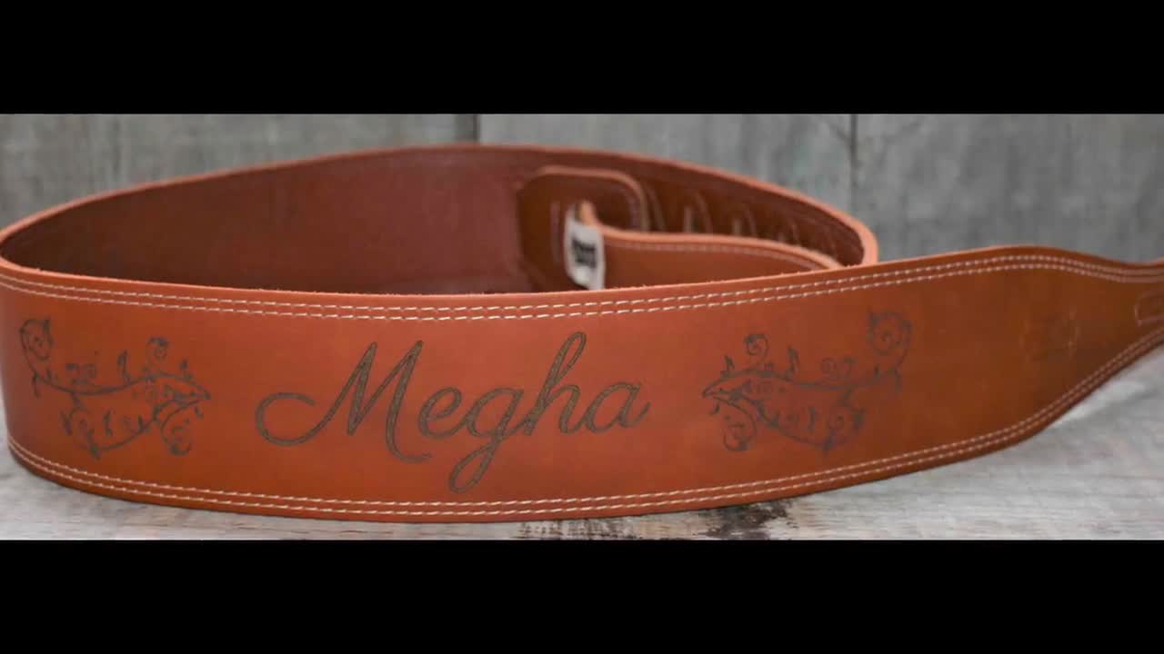 Leather Guitar Strap, Personalized Guitar Strap, Custom Guitar