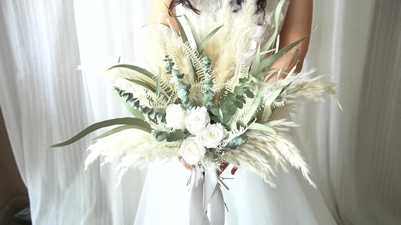 Dried Flower Decor Natural Dried Flowers/Bridal Bouquet Pampas  Grass/Bridesmaid Bouquet/Decorative Arch/Artificial Flower Arch/Wedding  From Bdhome, $15.7