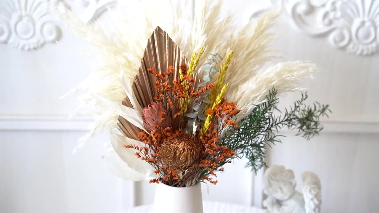 Bouquet di fiori secchi, bouquet Pampas Grass, riempitivo vaso, fiori secchi,  decorazioni floreali naturali, composizione floreale, decorazioni per la  casa, bouquet per la casa -  Italia