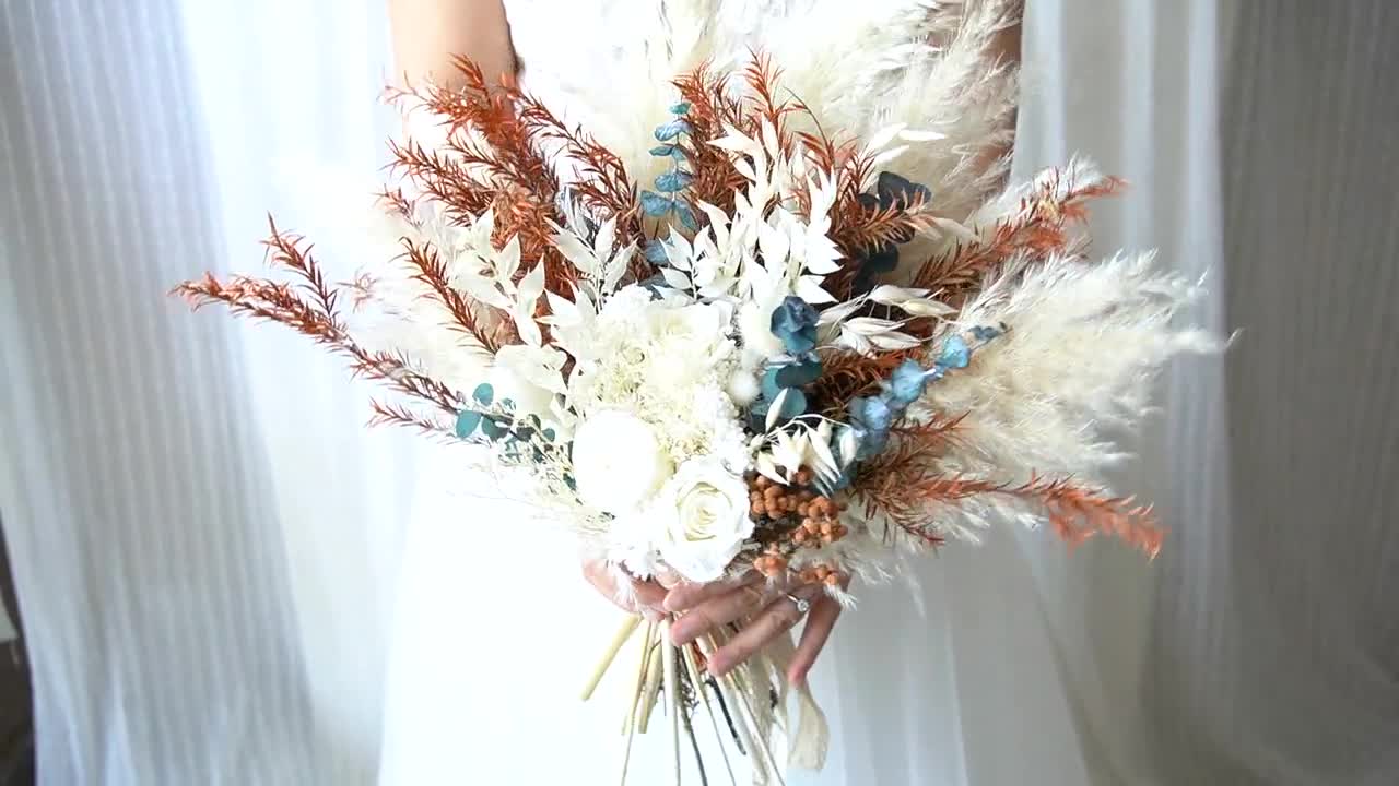 Dried Flower Decor Natural Dried Flowers/Bridal Bouquet Pampas  Grass/Bridesmaid Bouquet/Decorative Arch/Artificial Flower Arch/Wedding  From Bdhome, $15.7