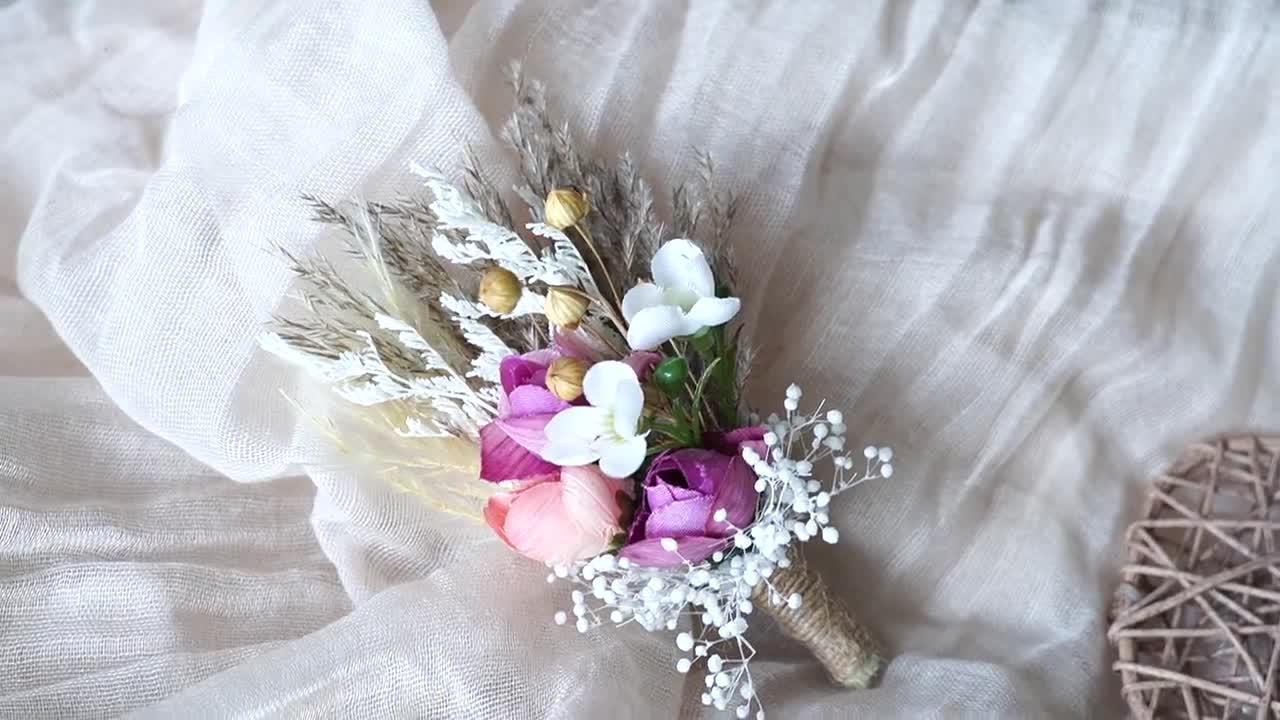 Flores silvestres pequeñas, flores secas, ramos, flores artificiales,  flores falsas de boda, decoración del hogar rosa