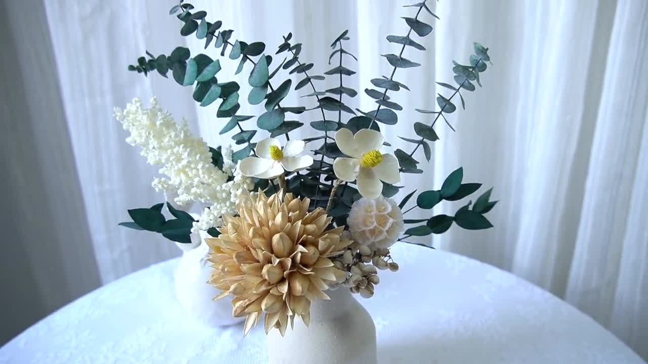 Flores secas ramos, flores secas naturales, decoración de flores