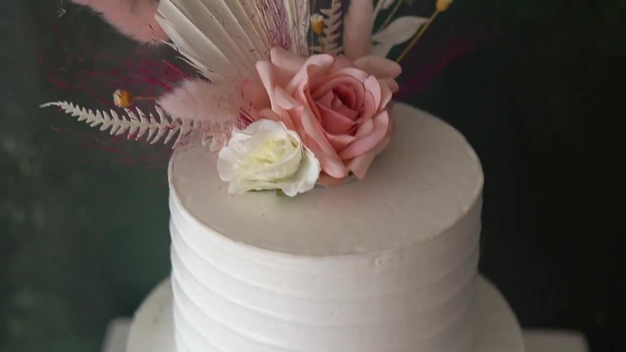 Gyufise 8 Decorazioni Per Torta Fiore Bohémien – Rose Artificiali In Tessuto – Topper Per Compleanni, Matrimoni E Baby Shower