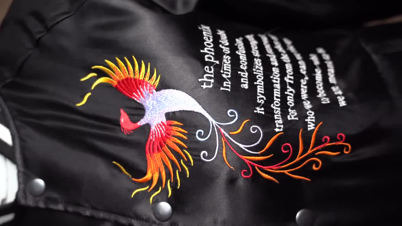 Handmade Firebird Phoenix Embroidery Varsity Jacket - Etsy