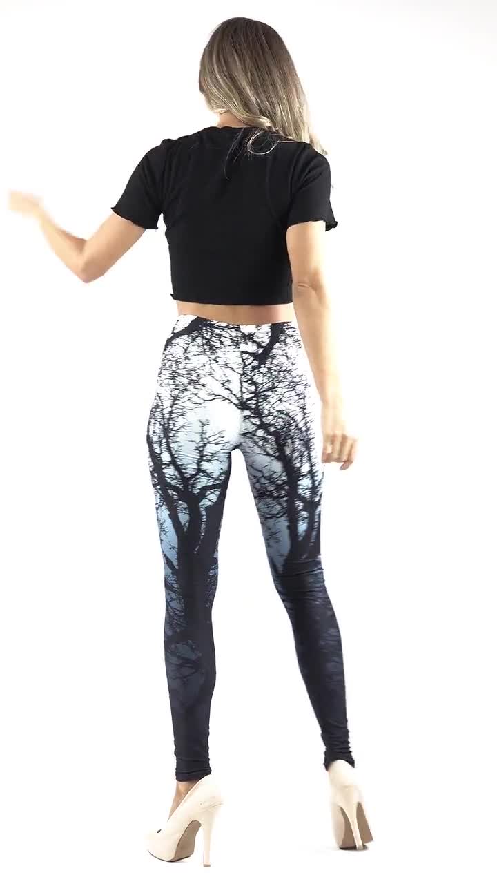 Black and White Camouflage Leggings by USA Fashion™, Creamy Soft