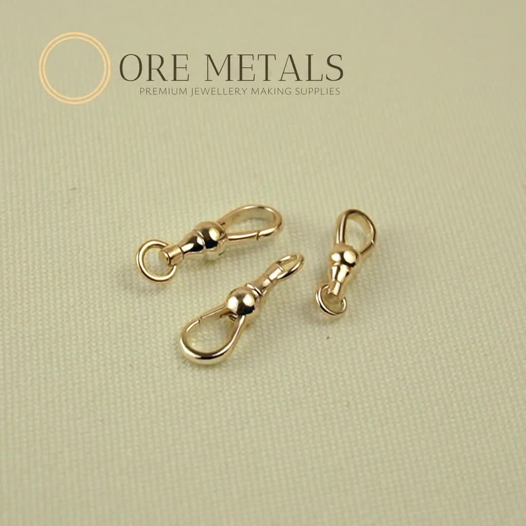 18k Solid Yellow Gold Swivel Albert Clasp - 750 Solid Gold Push