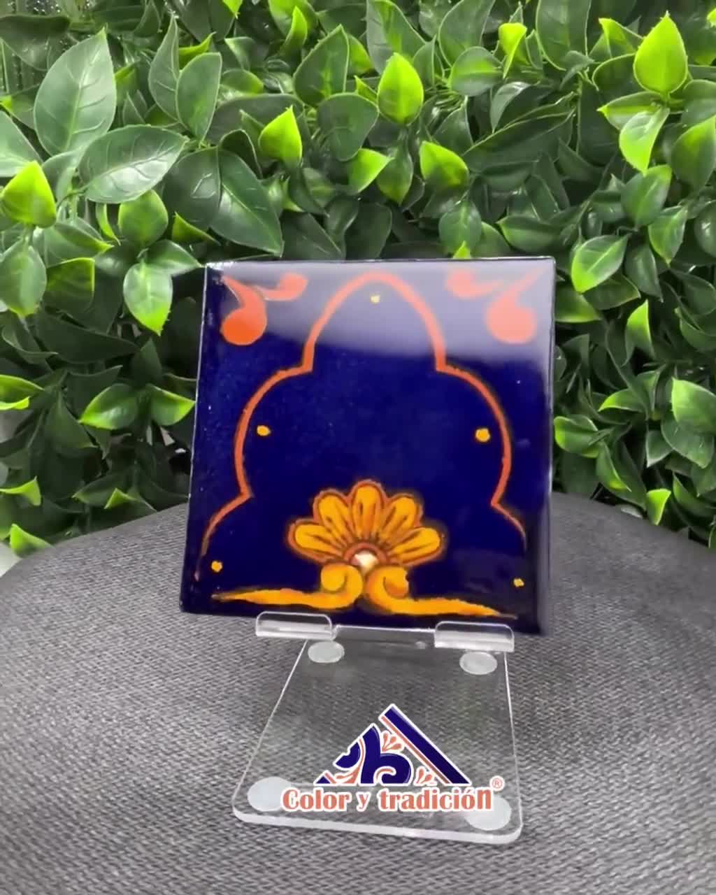 100 Pcs Talavera Mexican Hand Painted Tile Folk Art Tile C054 4x4