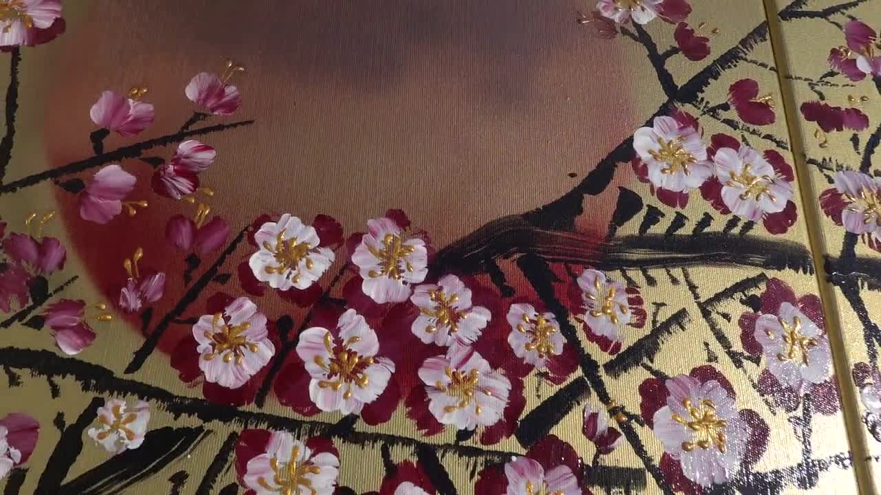 【爆買い！】 Cherry Blossom - Japanese Style Painting J385 Gold Paintings 絵画