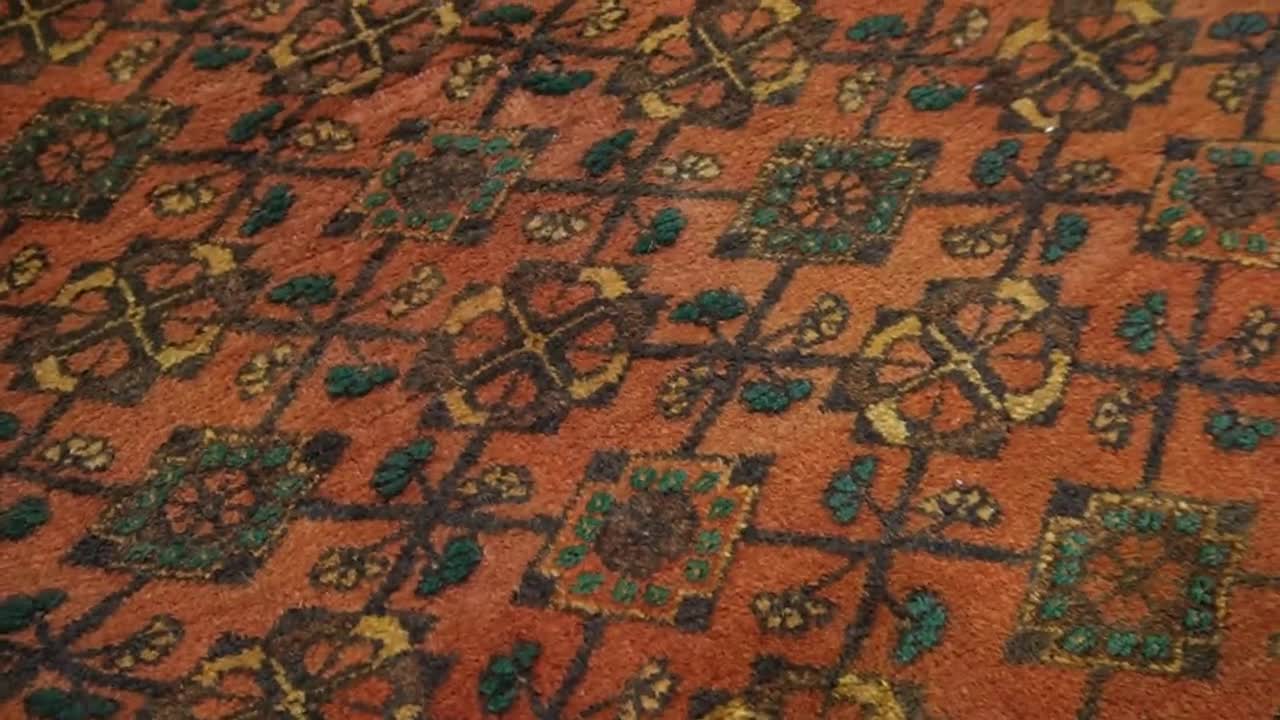 2'0x2'5 ft Afghan Bashiri Rug/ Antique Terracotta Rug/ Turkmen