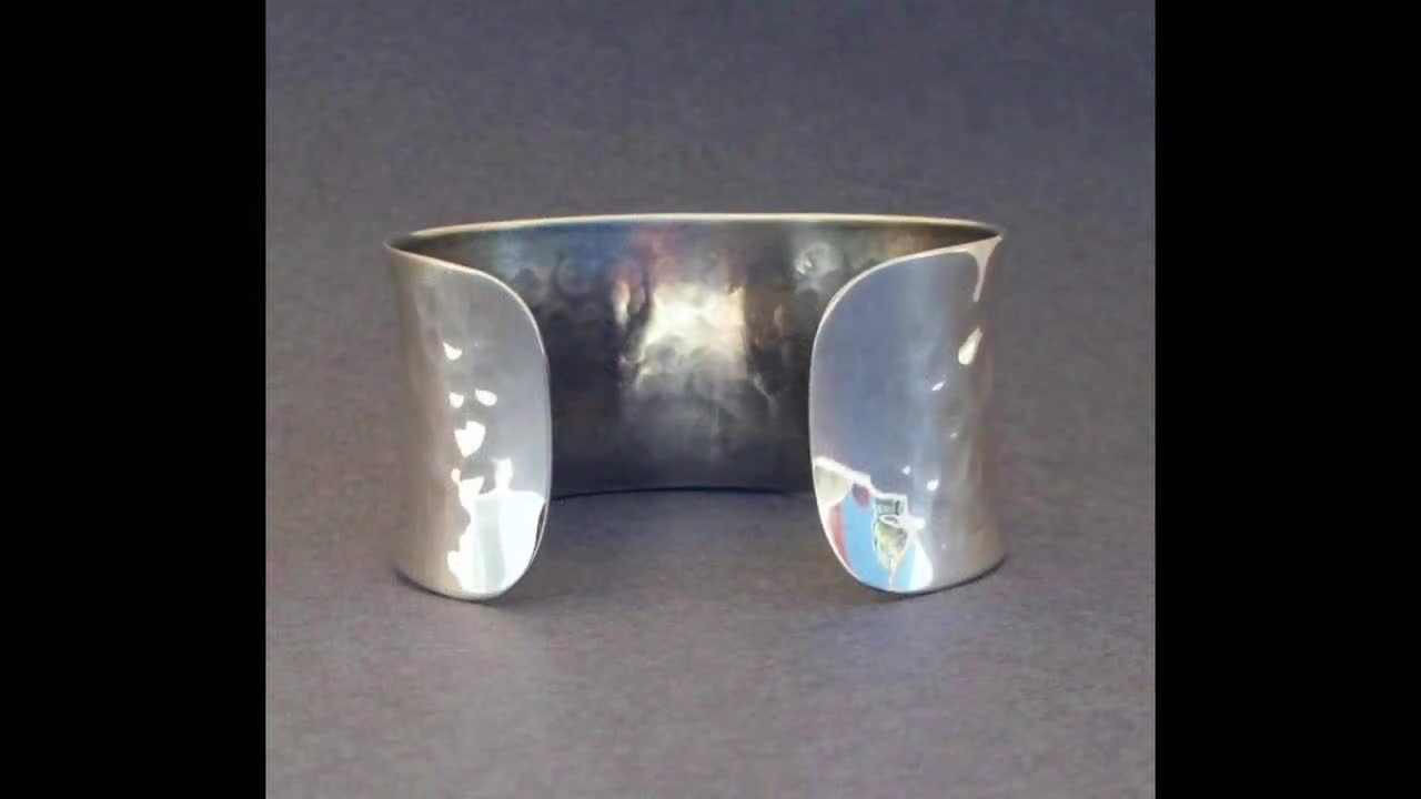 アクセサリー DOUBLE RL STERLING SILVER Hammered Cuff RRL RALPH LAUREN Men's Hammered Sterling Silver Cuff Size L