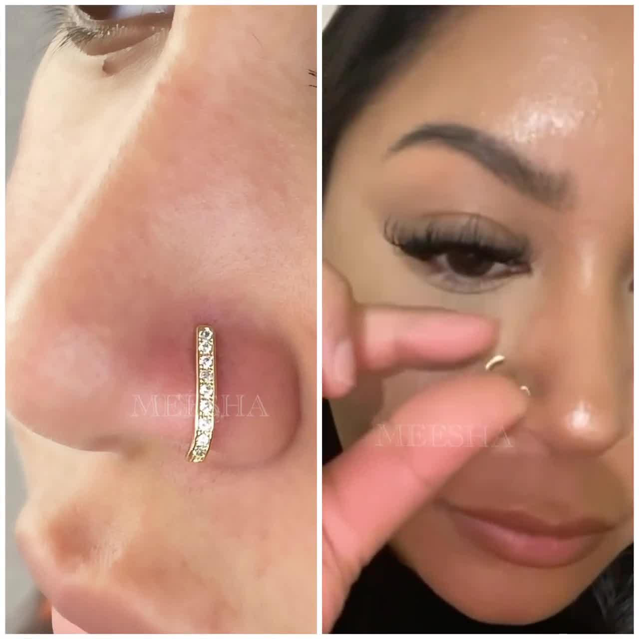 ADRAMATA 16Pcs 20G Piercing Naso Acciaio Chirurgico Riempito In - Foto 7