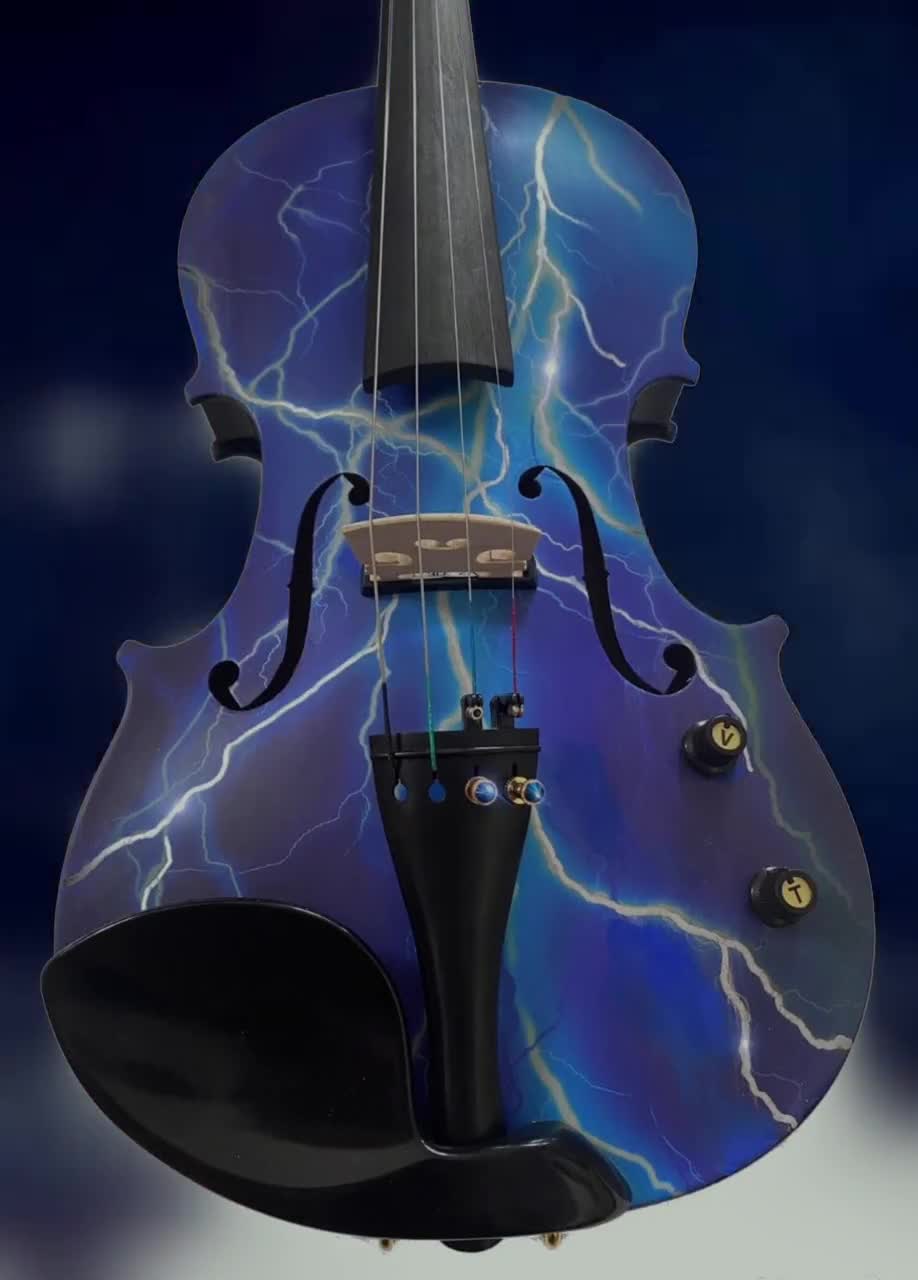 Wholesale Electro Blue Lightning Violin Outfit for your shop – Faire UK